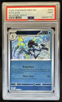 2025 Pokemon Mega Evolution Inteleon Reverse Holo Uncommon #041/132 PSA 9 - Image 1