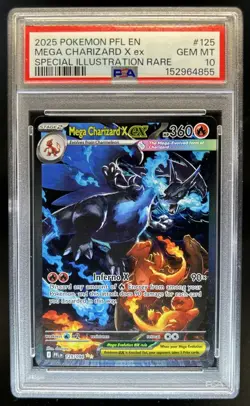 2025 Pokemon PFL Mega Charizard X ex Special Illustration Rare #125/094 PSA 10 - Image 1