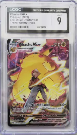 💥CGC 9 Pikachu V TG16/TG30 Lost Origin Trainer Gallery Holo POKEMON - Image 1