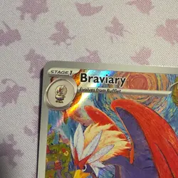 Pokemon Braviary 214/191 Sv08 Surging Sparks Illustration Rare Holo 130 HP 2024 - Image 2