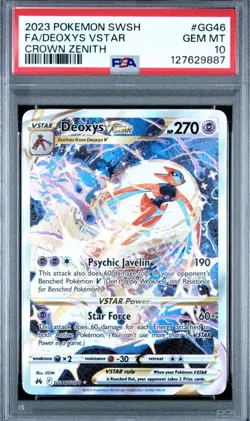 PSA 10 - Pokemon Crown Zenith: Galarian Gallery Holo Deoxys VSTAR GG46/GG70 - Image 3