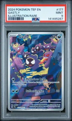 2024 POKEMON TEF EN-TEMPORAL FORCES ILLUSTRATION RARE #177 GASTLY PSA 9 - Image 1
