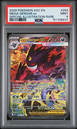 2026 POKEMON ASCENDED HEROES SPECIAL ILLUSTRATION RARE MEGA GENGAR EX PSA 9 - Image 1