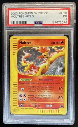 2003 Pokemon Skyridge Moltres Holo #H20/H32 PSA 1 - Image 1