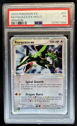 2003 Pokemon EX Dragon Rayquaza Holo #97/97 PSA 1 - Image 1
