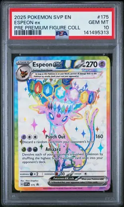 2025 POKEMON PRISMATIC EVOLUTIONS PREMIUM FIGURE COLLECTION ESPEON EX PSA 10 - Image 1