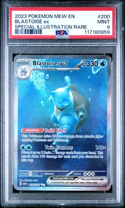 2023 POKEMON MEW EN-151 SPECIAL ILLUSTRATION RARE #200 BLASTOISE EX PSA 9 - Image 1