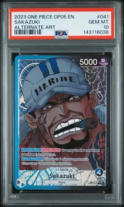 2023 One Piece OP05 En Sakazuki Alternate Art #041 PSA 10 Gem Mint - Image 1
