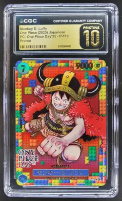 2025 ONE PIECE JP MONKEY D. LUFFY PROMO ONE PIECE DAY P-110 CGC 10 PRISTINE RC7 - Image 1