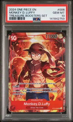2024 ONE PIECE PROMO TREASURE BOOSTERS SET #006 MONKEY D. LUFFY PSA 10 - Image 1