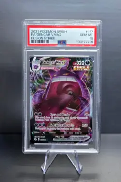 2021 POKEMON SWORD & SHIELD FUSION STRIKE #157 FULL ART/GENGAR VMAX PSA 10 - Image 1
