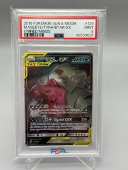 2019 Pokemon SM Unified Minds Mega Sableye Tyranitar Tag Team GX #126/236 PSA 9 - Image 1