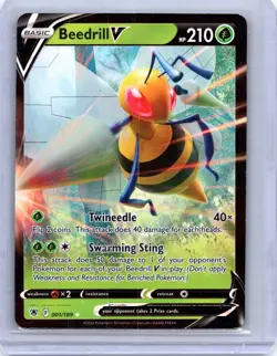 Pokemon TCG Beedrill V Sword & Shield Astral Radiance 001/189 Holo Ultra Rare - Image 1