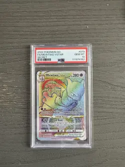 2022 Pokemon GO Full Art Rainbow Mewtwo VSTAR- Secret Rare 79/78 PSA 10 - Image 1