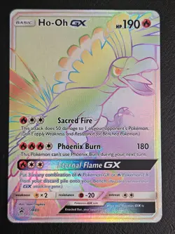 Ho-Oh GX - SM80 SECRET RAINBOW HYPER FULL ART RARE Promo Pokemon NM - Image 2