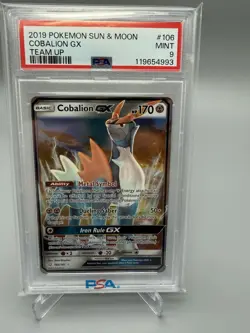 2019 Pokemon Sun & Moon Team Up 106/181 Cobalion GX - PSA 9 Mint - Image 1