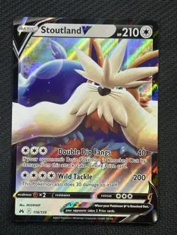 Pokemon Stoutland V 116/159 Crown Zenith Ultra Rare Holo Full Art 210HP Card - Image 1
