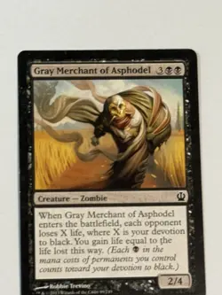Wizards Magic Gray Merchant of Asphodel Theros Creature Zombie Uncommon Card - Image 1