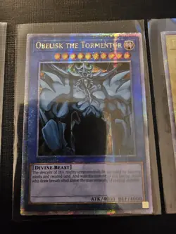 EGYPTIAN GOD CARDS OBELISK SLIFER RA LC01 Quarter Century Secret Rare Yugioh TCG - Image 4