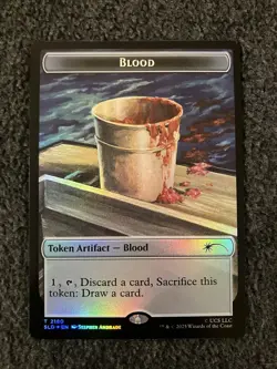 Magic The Gathering MTG - JAWS -Blood Token #2180 Foil - Jaws Secret Lair SLD - Image 1