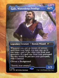 MTG Borderless Gale, Waterdeep Prodigy Secret Lair: D&D: Gale's Ambition!! - Image 1