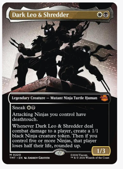 Dark Leo & Shredder Borderless FOIL MTG TMT Nm/M - Image 1