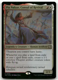 Pia Nalaar, Consul of Revival #42 (Foil) (NM) March of the Machine MAT Magic MTG - Image 1