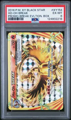 2016 POKEMON XY BLACK STAR PROMO BREAK EVOLUTION BOX #XY154 HO-OH BREAK PSA 6 - Image 1