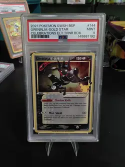 Pokemon TCG Greninja Gold Star SWSH144 PSA 9 Celebrations Promo Card - Image 1