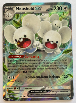 Pokemon TCG Maushold ex 155/182 Double Rare Holo SV04: Paradox Rift NM - Image 1