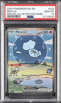 2024 POKEMON PAF EN-PALDEAN FATES SPECIAL ILLUSTRATION RARE #232 MEW EX PSA 10 - Image 1