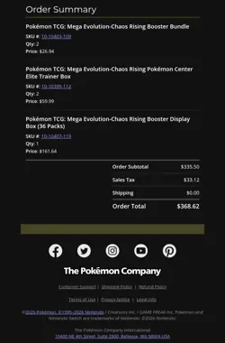 2x Lot Chaos Rising Pokemon Center Elite Trainer Box PRESALE - Image 2