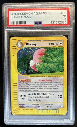 2003 Pokemon Aquapolis Blissey Holo #H6/H32 PSA 1 - Image 1
