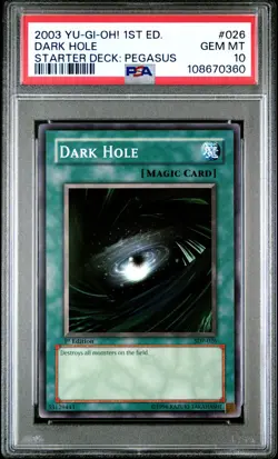 Dark Hole Yugioh 2003 SDP-026 Common 1st Edition PSA 10 - Image 1
