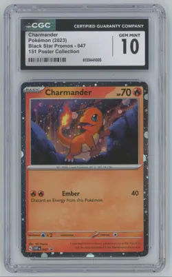 2023 Pokemon 151 Poster Collection Black Star Promo Charmander CGC 10 #047 - Image 1