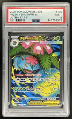 2025 Pokemon Mega Evolution Venusaur ex Ultra Rare #155/132 PSA 9 - Image 1