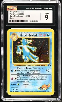 Misty's Golduck 12/132 Gym Challenge Holo Unlimited CGC 9 MINT English Pokemon - Image 1