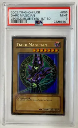 Yugioh LOB-005 Dark Magician 1st Ed. Very Wavy PSA 9 2002 Vintage Original - Image 1