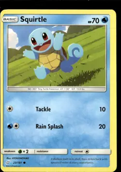 Pokemon Squirtle 23/181 Miscut ERROR Team up Non Holo Common - Image 1