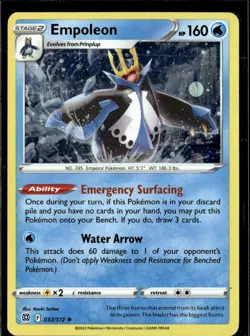 Pokemon Empoleon 037/172 Cosmos Holo Brilliant Stars Rare - Image 1