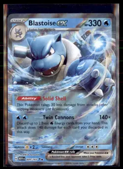 Pokemon Blastoise ex 009/165 Scarlet and Violet 151 - Image 1