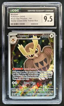 2023-25 Pokemon SV Black Star Promos Noctowl #141 CGC 9.5 - Image 1