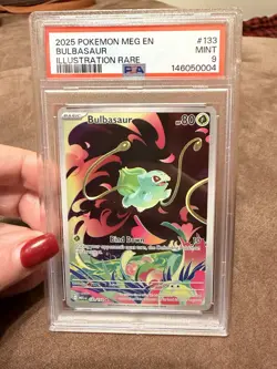 2025 POKEMON MEG EN - BULBASAUR ILLUSTRATION RARE- MIN PSA 9 #133 - Image 1