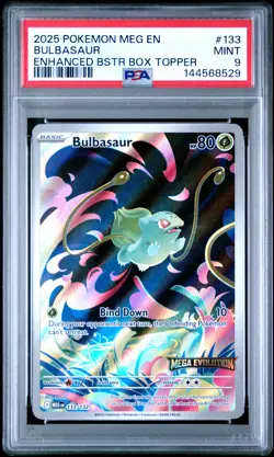2025 POKEMON MEG EN-MEGA EVOLUTION ENHANCED BOOSTER BOX TOPPER BULBASAUR PSA 9 - Image 1