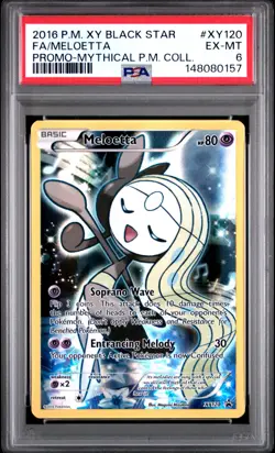 2016 POKEMON XY BLACK STAR PROMO MYTHICAL POKEMON COLL FULL ART/MELOETTA PSA 6 - Image 1