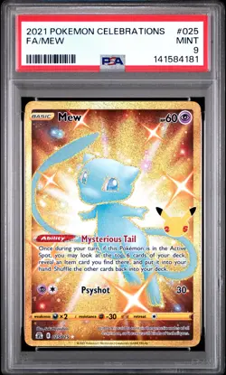 2021 POKEMON CELEBRATIONS #025 FULL ART/MEW PSA 9 - Image 1