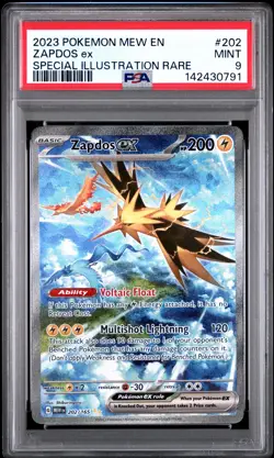 2023 POKEMON MEW EN-151 SPECIAL ILLUSTRATION RARE #202 ZAPDOS EX PSA 9 - Image 1