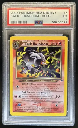 2002 Pokemon Neo Destiny Dark Houndoom Holo #7/105 PSA 5 - Image 1