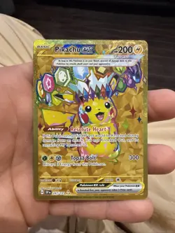 Pokemon TCG Pikachu EX Surging Sparks Holo Hyper Rare Gold 247/191 - Image 1