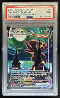 2021 Pokemon SWSH Evolving Skies Umbreon VMAX #215/203 PSA 9 - Image 1
